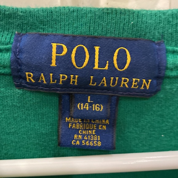 Ralph Lauren long sleeve Boys green tee excellent used condition - Picture 2 of 4